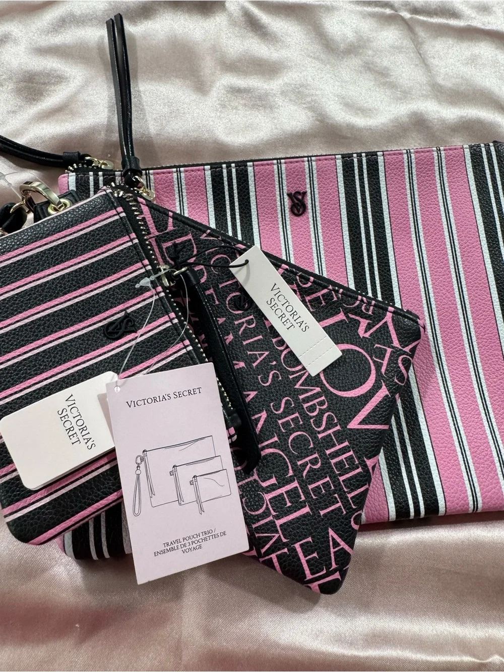 Victoria’s Secret Wristlet Travel Pouch Trio